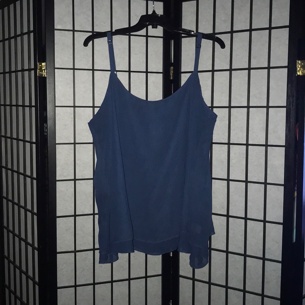 💥PLUS SIZE💥 Double Layered Chiffon Blue Cami